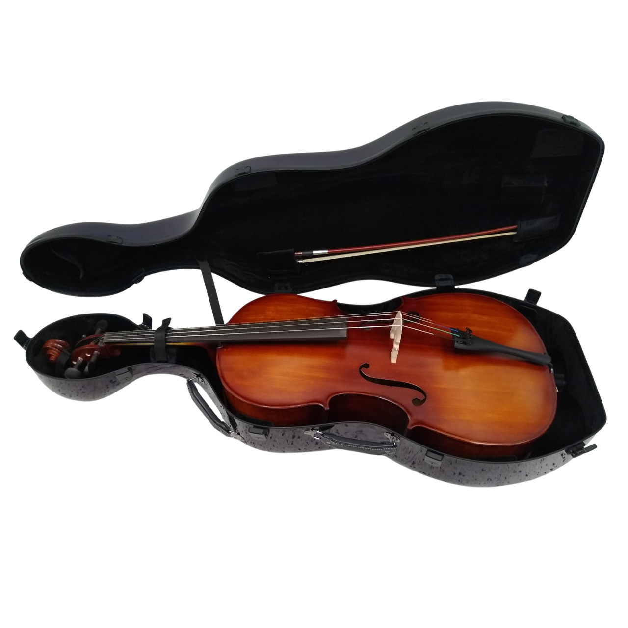 Enthral II Cello Case – Poly Carbon Fiber – Blue Sparkle - Image 4