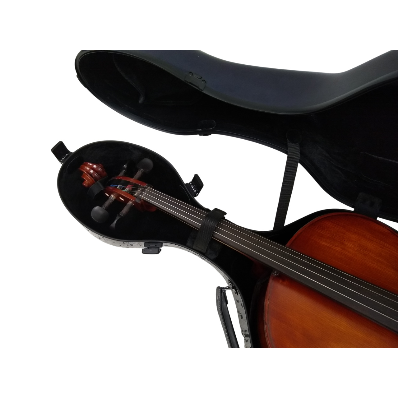 Enthral II Cello Case – Poly Carbon Fiber – Blue Sparkle - Image 5