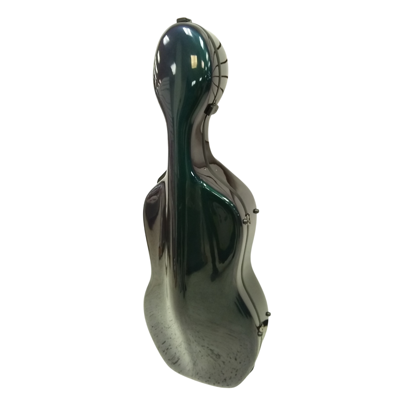Enthral II Cello Case – Poly Carbon Fiber – Green Sparkle - Image 2